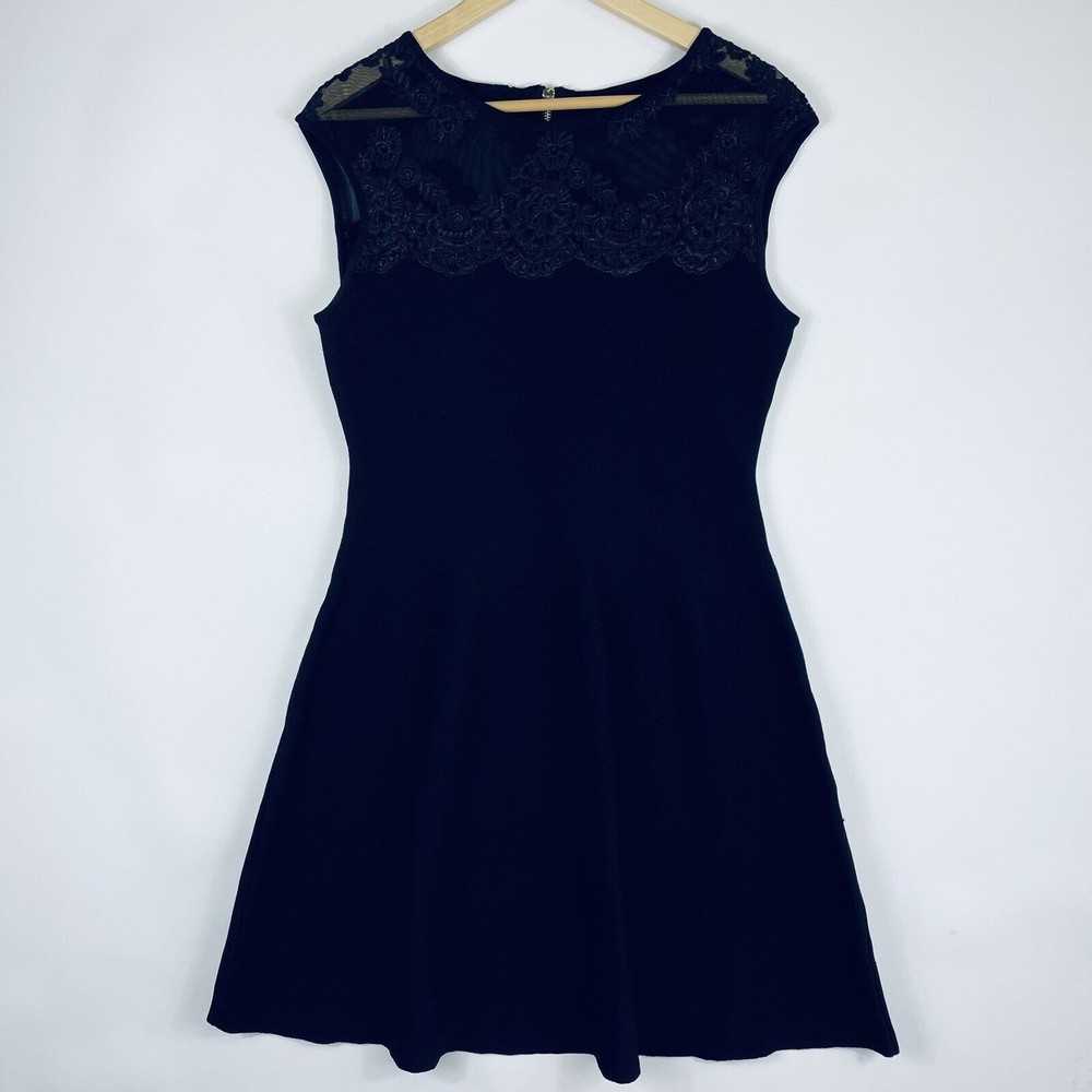 Eliza J Black Sleeveless A-Line Mini Dress